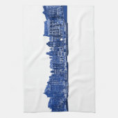 Amsterdam in blauwe Delfts blauwe stijl Theedoek (Verticaal)