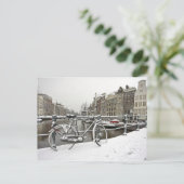 Amsterdam in de winter in Nederland Briefkaart (Staand voorkant)
