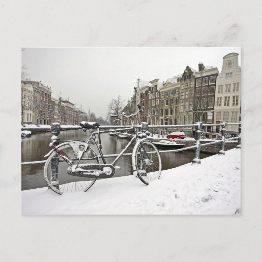 Amsterdam in de winter in Nederland Briefkaart (Voorkant)