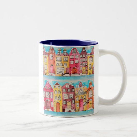Amsterdam in love mug tweekleurige koffiemok (Rechts)