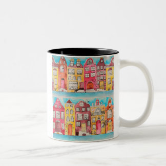 Amsterdam in love mug tweekleurige koffiemok