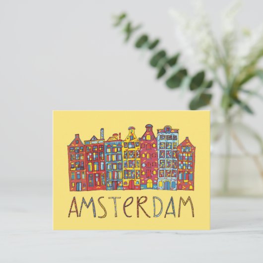 Amsterdam In Mosaic Briefkaart (Staand voorkant)