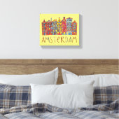 Amsterdam in mozaïek canvas afdruk (Insitu (Slaapkamer))