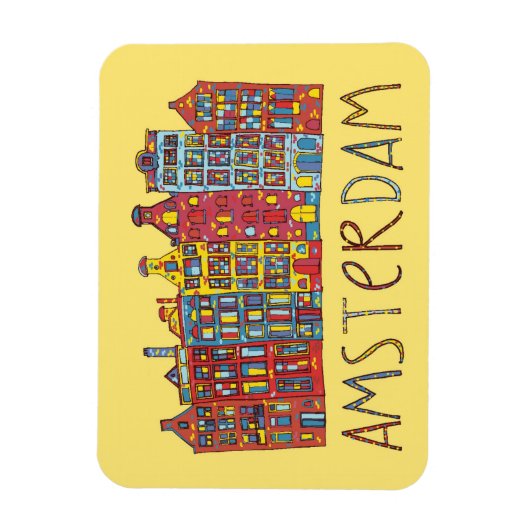 Amsterdam in mozaïek magneet (Verticaal)