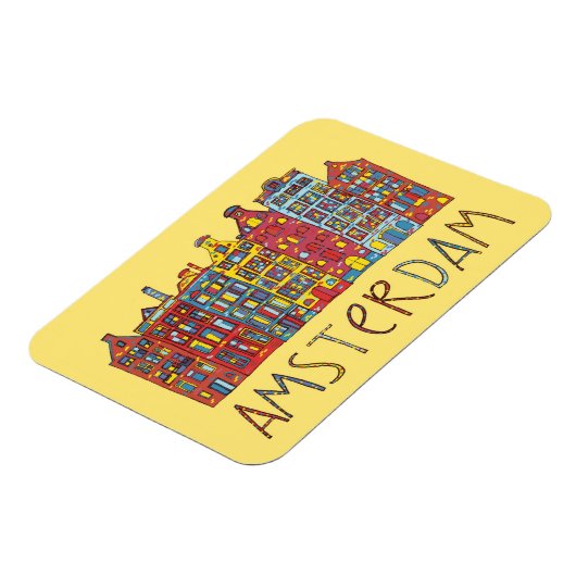 Amsterdam in mozaïek magneet (Linkerzijde)