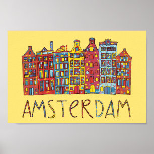 Amsterdam in mozaïek poster
