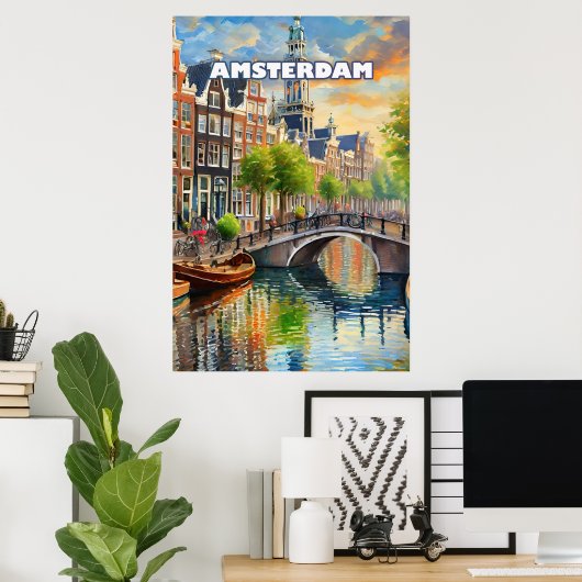 Amsterdam, joyle des Pays - Bas Poster (Thuiskantoor)