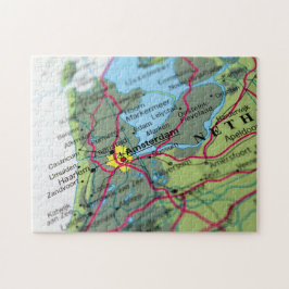 Amsterdam, kaart Nederland Legpuzzel