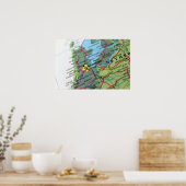 Amsterdam, kaart Nederland Poster (Keuken)