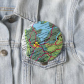 Amsterdam, kaart Nederland Ronde Button 4,0 Cm (In situ)