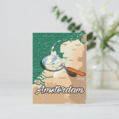 Amsterdam  kaartvakantie-poster briefkaart (Staand voorkant)