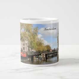 Amsterdam, Kanaal, Brug, Houseboot, Church Spire Grote Koffiekop