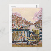 Amsterdam kanaal en fiets briefkaart (Voorkant / Achterkant)