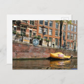 Amsterdam, Kanaal, Klomp Boat Briefkaart (Voorkant / Achterkant)