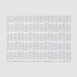Amsterdam Kanaal Row Houses Silver & White Pattern Tissuepapier