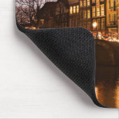 Amsterdam kanaalhuizen bij schemering mousepad muismat (Hoek)