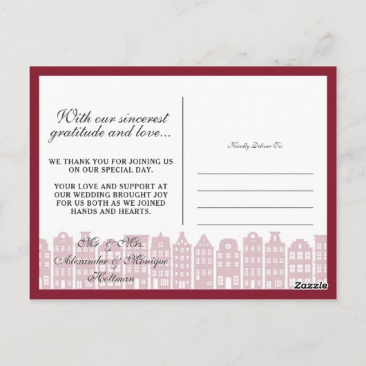 Amsterdam Kanaalhuizen Dank je foto's Collage Briefkaart (Achterkant)