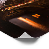 Amsterdam kanaalhuizen in het schemergebied poster (Hoek)