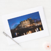 Amsterdam kanaalhuizen 's nachts rechthoekige sticker (Envelop)