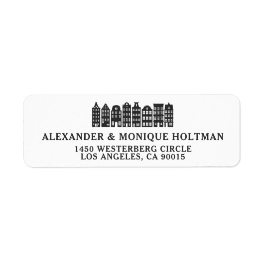 Amsterdam Kanaalrijhuizen Nederlands Terugkeeradre Etiket (Voorkant)