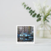 Amsterdam Kanalboot Fototoerisme Vierkante Visitekaartje (Staand voorkant)