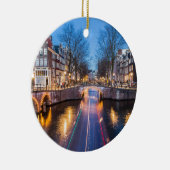 Amsterdam Kanalen bij nacht Keramisch Ornament (Rechts)
