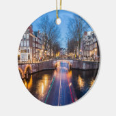 Amsterdam Kanalen bij nacht Keramisch Ornament (Links)