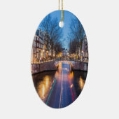 Amsterdam Kanalen bij nacht Keramisch Ornament (Rechts)