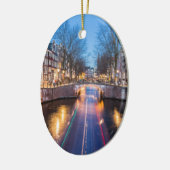 Amsterdam Kanalen bij nacht Keramisch Ornament (Links)