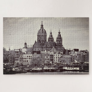 Amsterdam & kathedraal, stadskernen/ Holland Legpuzzel