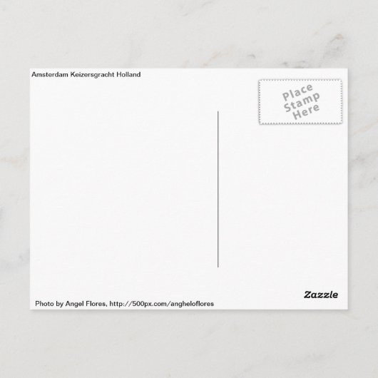 Amsterdam Keizersgracht , Briefkaart (Achterkant)