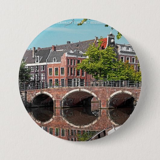 Amsterdam - Keizersgracht Ronde Button 7,6 Cm (Voorkant)