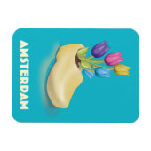 Amsterdam Klompen en Tulpen reisposter. Magneet (Horizontaal)