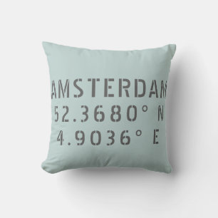 Amsterdam Latitude Longitude Kussen
