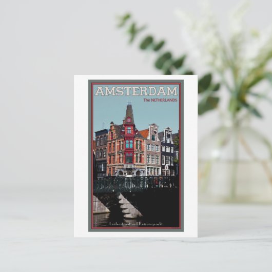 Amsterdam - Leidsestraat - Keizersgracht Briefkaart (Staand voorkant)