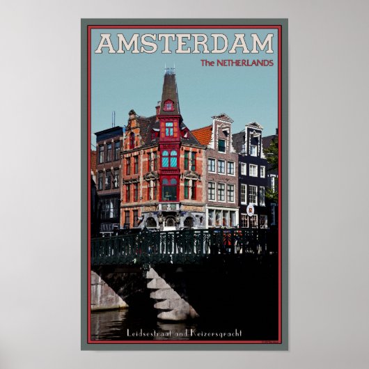 Amsterdam - Leidsestraat - Keizersgracht Poster (Voorkant)