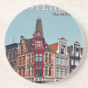 Amsterdam - Leidsestraat - Keizersgracht Zandsteen Onderzetter