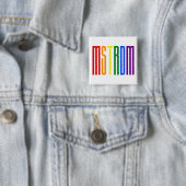Amsterdam LGBT Rainbow Flag Typography Gay Pride Vierkante Button 5,1 Cm (In situ)
