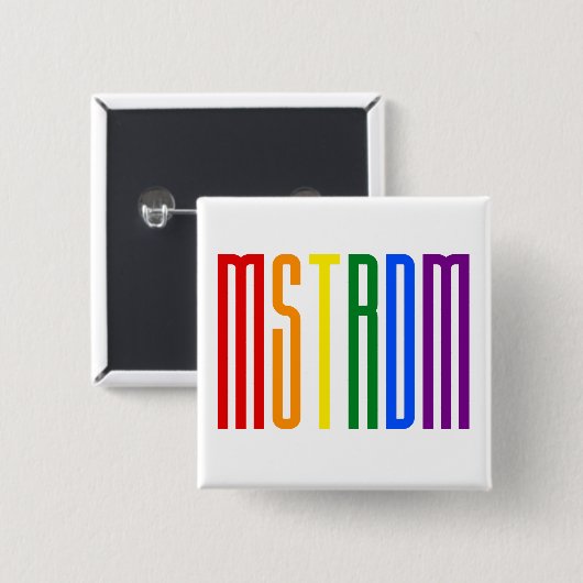 Amsterdam LGBT Rainbow Flag Typography Gay Pride Vierkante Button 5,1 Cm (Voorkant /achterkant)