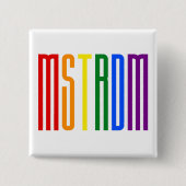 Amsterdam LGBT Rainbow Flag Typography Gay Pride Vierkante Button 5,1 Cm (Voorkant)