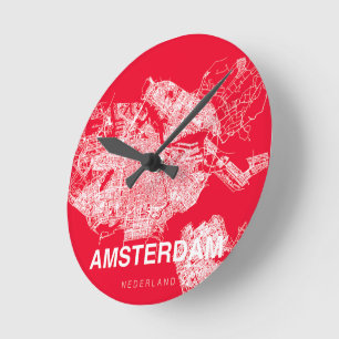 Amsterdam map ronde klok