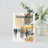 Amsterdam-markt voor bloem briefkaart (Staand voorkant)