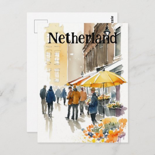 Amsterdam-markt voor bloem briefkaart (Voorkant / Achterkant)