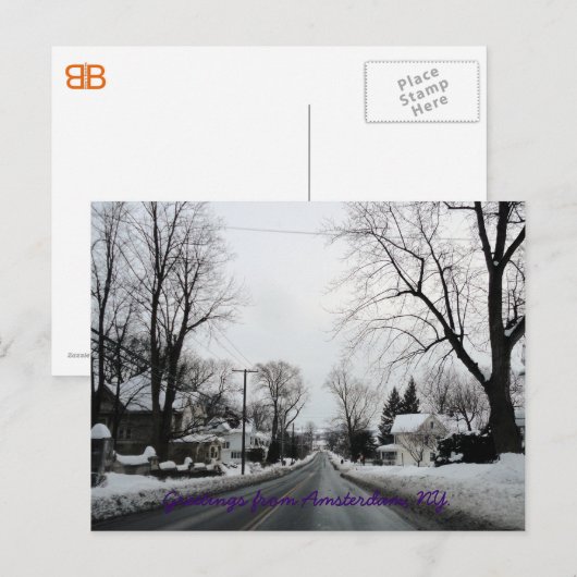 Amsterdam met een beetje sneeuw briefkaart (Voorkant / Achterkant)