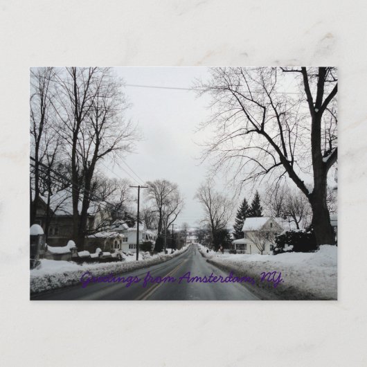 Amsterdam met een beetje sneeuw briefkaart (Voorkant)