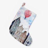 Amsterdam met heteluchtballon kleine kerstsok (Voorkant (Hangend))