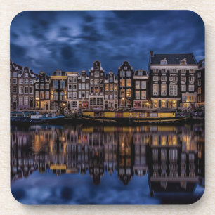 Amsterdam met Kanalen in Dusk Bier Onderzetter