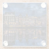 Amsterdam met Kanalen in Dusk Glazen Onderzetter (Achterkant)