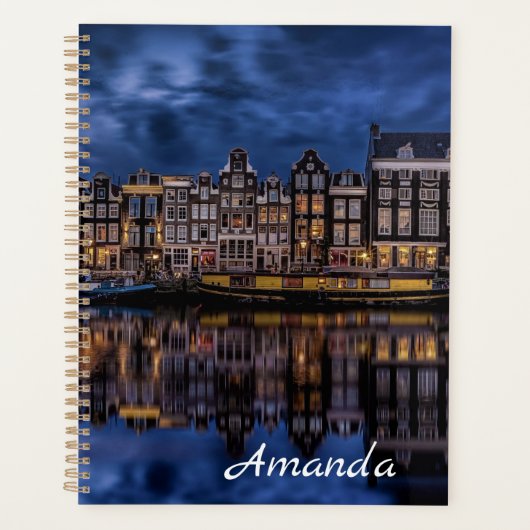 Amsterdam met Kanalen in Dusk Planner (Voorkant)