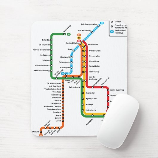 Amsterdam metro Mousepad Muismat (Met muis)